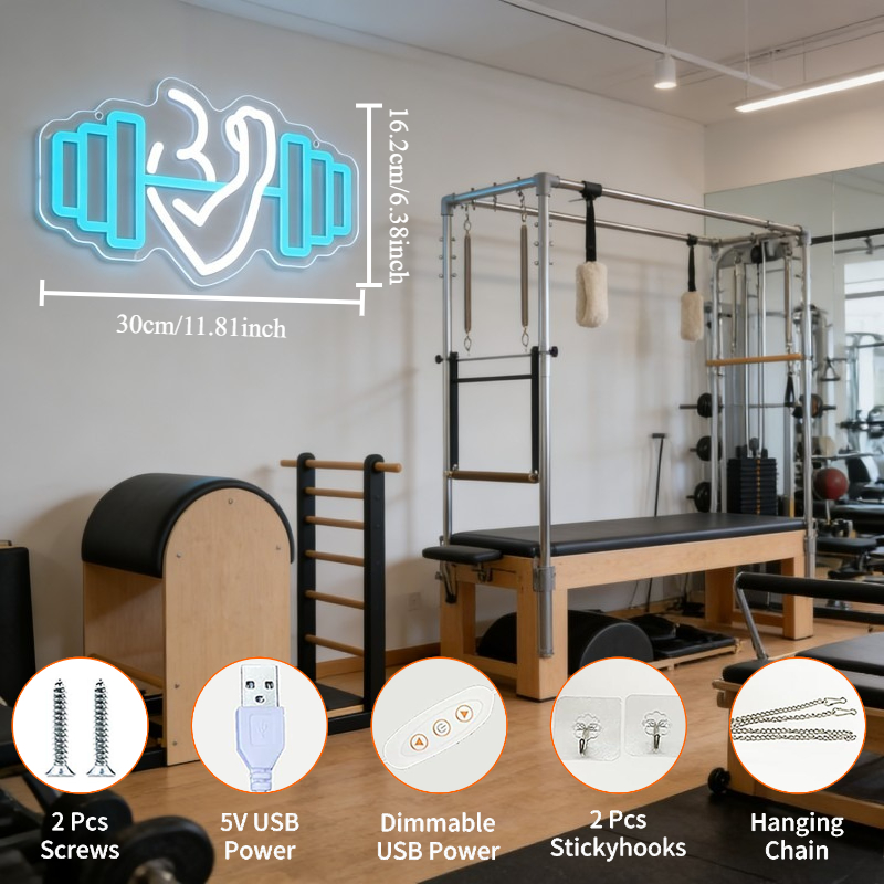 لافتة نيون LED بتصميم دمبل لعض - مراجعة Yoga And Fitness Studio وسعره