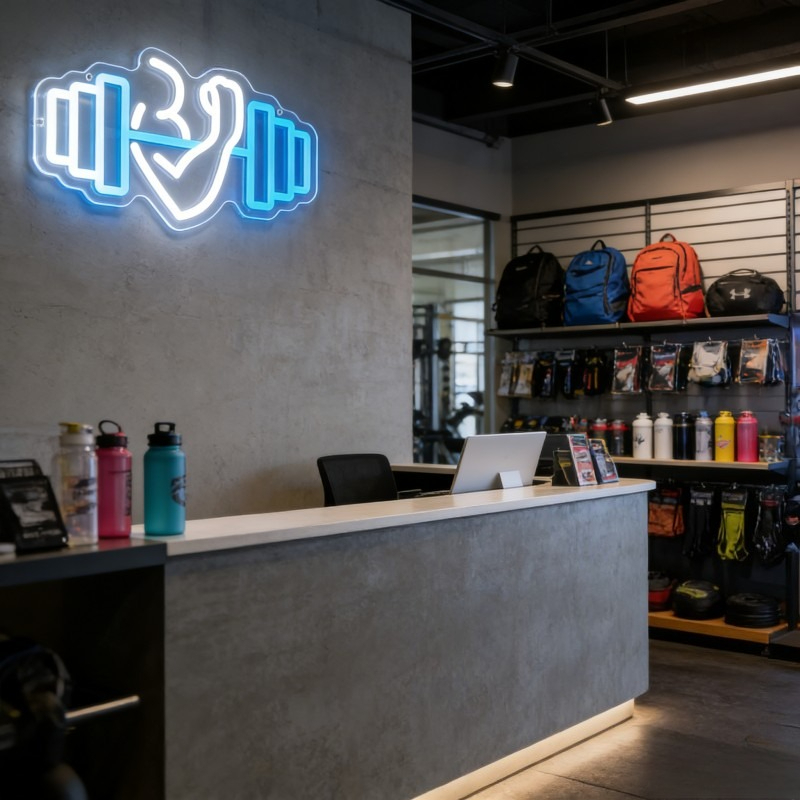 لافتة نيون LED بتصميم دمبل لعض - مراجعة Yoga And Fitness Studio وسعره