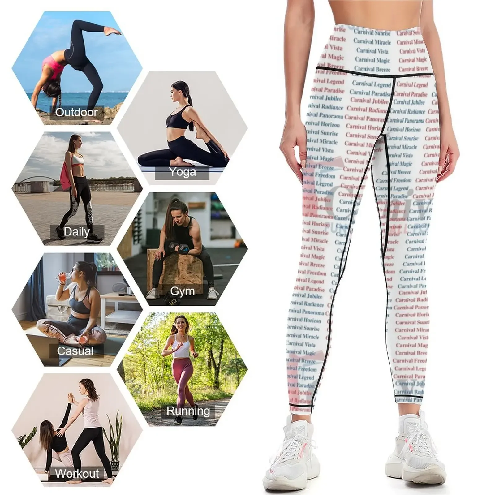 بنطلونات ليقنز كارنفال شيب نيم - مراجعة Yoga Fitness Name وسعره